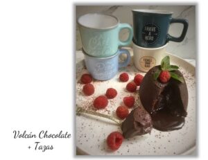 Volcán de Chocolate Sin Gluten + Tacitas