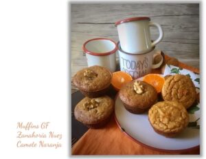 Muffins Zanahoria Nuez y Camote Naranja Sin Gluten