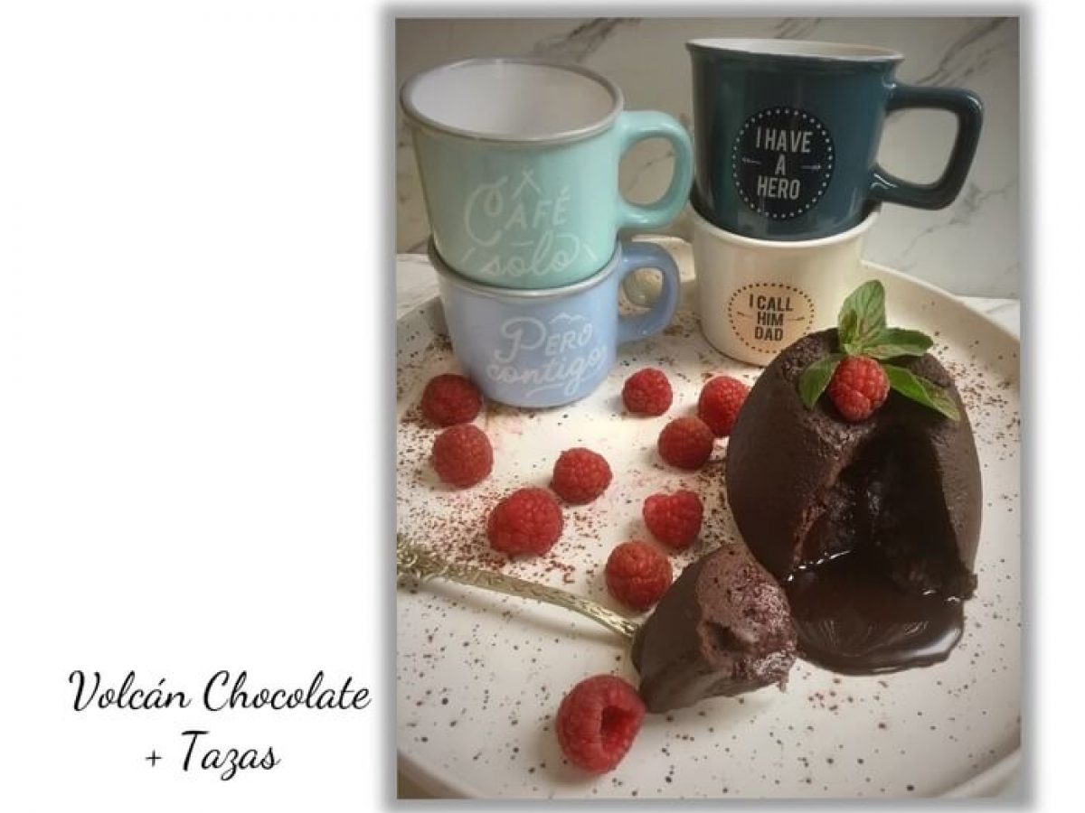 Volcán de Chocolate Sin Gluten + Tacitas